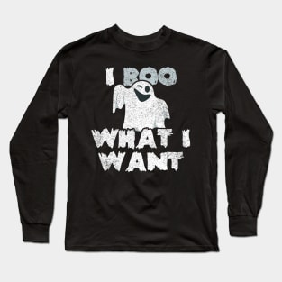 I Boo What I Want Funny Halloween Design Long Sleeve T-Shirt